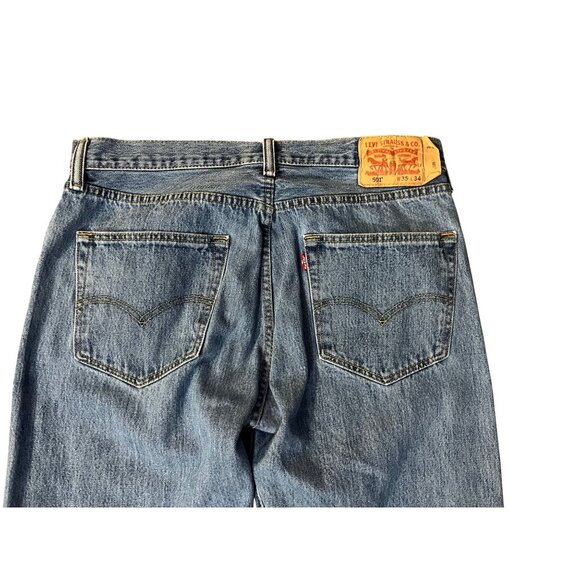 Levi’s 501 Jeans Mens 35x34 Blue Denim Button Fly Made in Egypt Used - Picture 15 of 15
